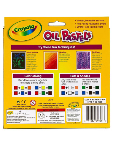 Pasteles de Aceite Crayola 28 Colores para Niños