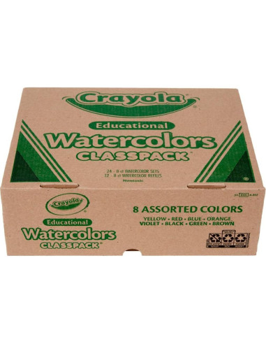 Acuarelas Crayola Classpack 24 Bandejas y 12 Recargas