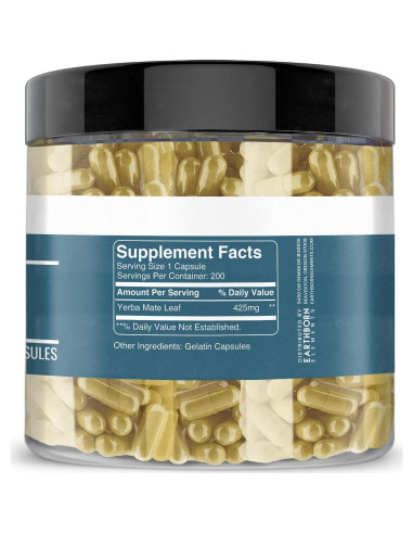 Cápsulas de Hoja de Yerba Mate Earthborn Elements 200 Unidades