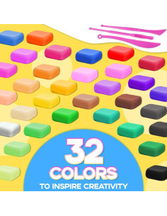 Kit de Arcilla Secada al Aire MuseLuxe 32 Colores No Tóxica 2