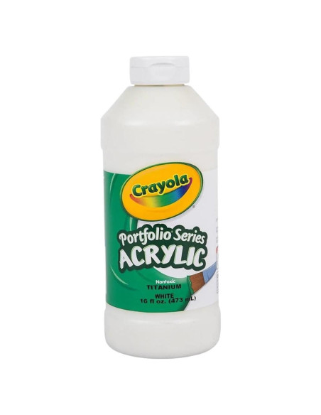 Pintura Acrílica Crayola 16 oz Blanco Titanio - No Tóxica Pintura Acrílica Crayola 16 oz Blanco Titanio - No Tóxica