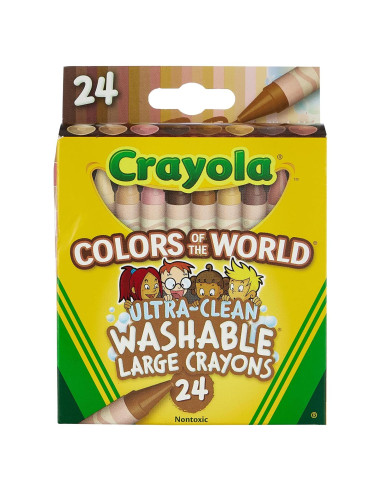 Crayola 24 Crayones Grandes Lavables Colores del Mundo