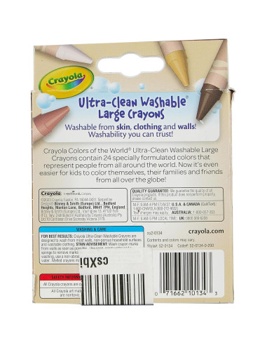 Crayola 24 Crayones Grandes Lavables Colores del Mundo