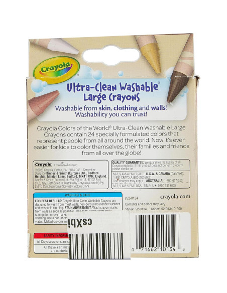 Crayola 24 Crayones Grandes Lavables Colores del Mundo