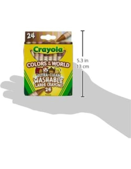 Crayola 24 Crayones Grandes Lavables Colores del Mundo