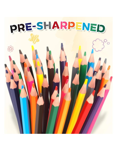 Set de 288 Lápices de Colores YEGEER Multicolor Pre-afilados