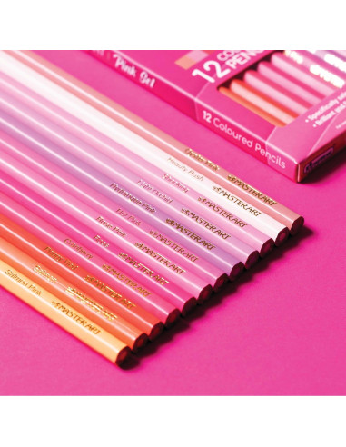 Lápices de Colores MASTERART 12 Colores Rosa Hexagonal