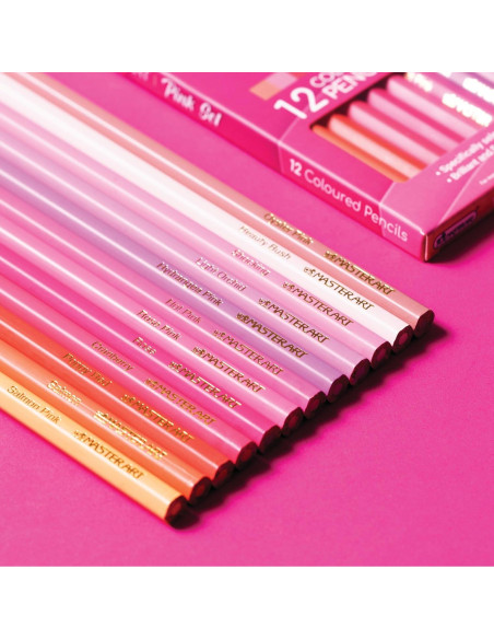 Lápices de Colores MASTERART 12 Colores Rosa Hexagonal Lápices de Colores MASTERART 12 Colores Rosa Hexagonal