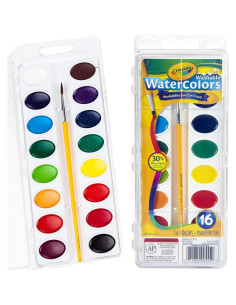 Juego de Acuarelas Lavables Crayola 16 Colores con Pincel 2