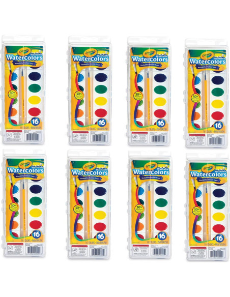 Acuarelas Lavables Crayola 8 Colores para Manualidades