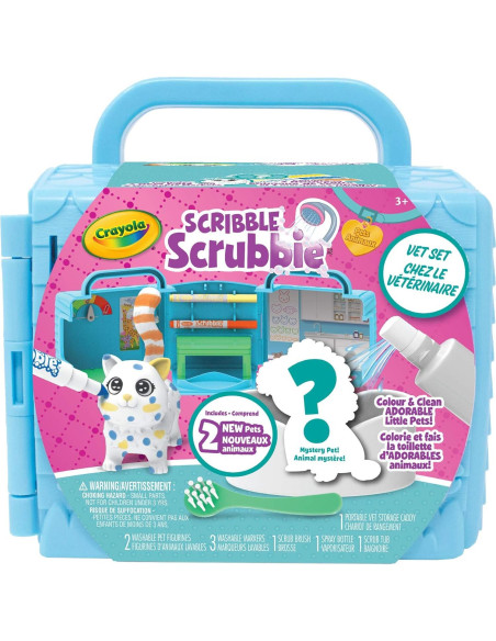 Crayola Scrubbies Vet Set 2 Figuras Mascotas Lavables