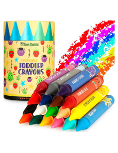 Crayones Jumbo TinyGeeks 18 Colores No Tóxicos Lavables