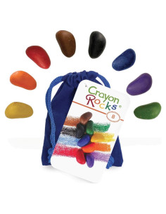 Piedras de Crayón - Crayones Multicolor 8 Colores para Niños