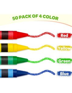 50 Crayones Ellinjan Mini 4 Colores para Niños 2