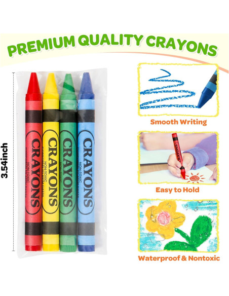 50 Crayones Ellinjan Mini 4 Colores para Niños