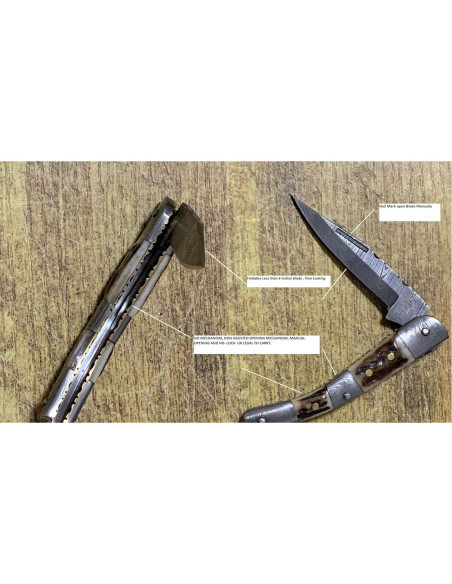 Cuchillo de bolsillo Perkin Damasco plegable 16.5 cm