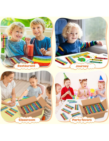 50 Crayones Ellinjan Mini 4 Colores para Niños