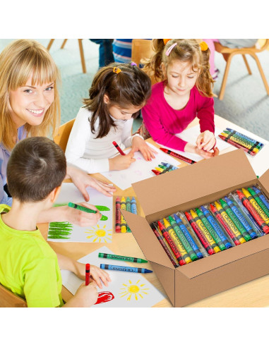 50 Crayones Ellinjan Mini 4 Colores para Niños