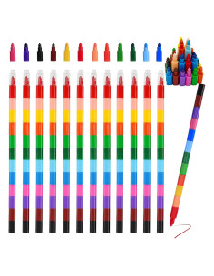 12 Crayones Apilables Ailixinda Multicolor para Niños