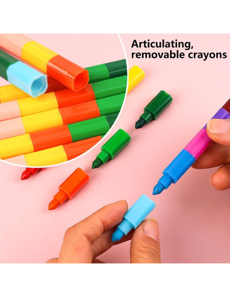 12 Crayones Apilables Ailixinda Multicolor para Niños 12 Crayones Apilables Ailixinda Multicolor para Niños
