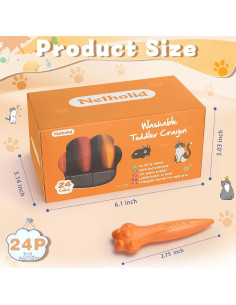 Crayones Triangulares Netholid 24 Colores Lavables para Niños 2