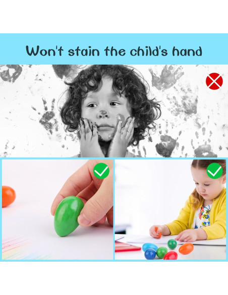 Crayones de Huevo OTAOD 9 Colores Jumbo Lavables No Tóxicos