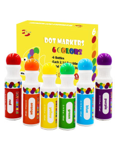 Marcadores de Puntos Yuanhe - 6 Colores Lavables para Niños