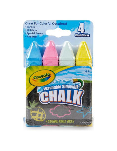 Tiza de Acera Crayola 4 Piezas Colores Lavables