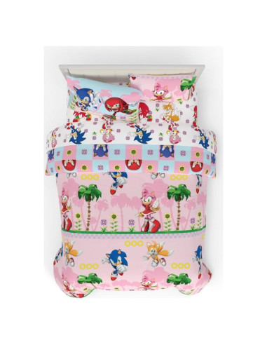 Conjunto Ropa de Cama Sonic Chica Franco 7 Piezas Completo