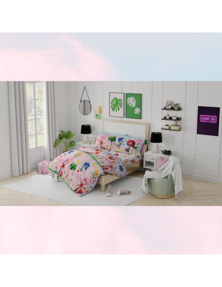 Conjunto Ropa de Cama Sonic Chica Franco 7 Piezas Completo