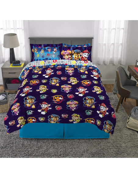 Juego de Ropa de Cama Paw Patrol Franco 7 Piezas Queen
