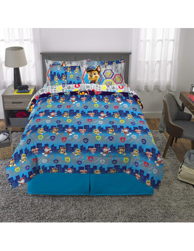 Juego de Ropa de Cama Paw Patrol Franco 7 Piezas Queen