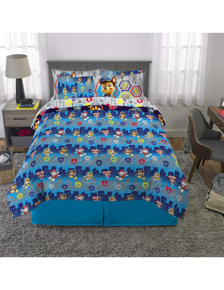 Juego de Ropa de Cama Paw Patrol Franco 7 Piezas Queen