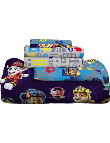 Juego de Ropa de Cama Paw Patrol Franco 7 Piezas Queen