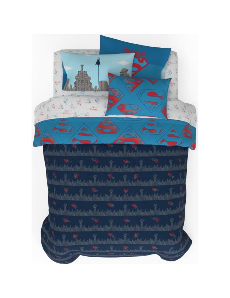 Conjunto Ropa de Cama Superman Franco 7 Piezas Microfibra
