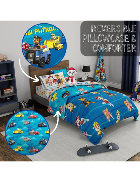 Conjunto de Ropa de Cama Paw Patrol Franco 5 Piezas Individual