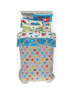 Juego de Cama Franco 5 Piezas Individual Microfibra Azul 2