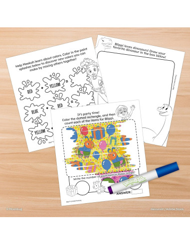 Libro para Colorear Blippi Imagine Ink 20 Páginas Sin Desorden