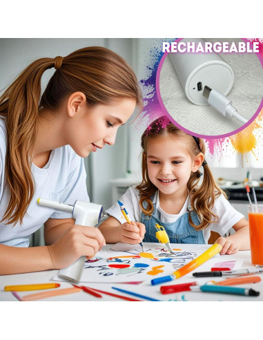 Juego de Aerógrafo BECUSSITTA - 24 Marcadores y 20 Plantillas