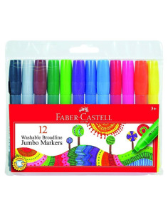 Marcadores Jumbo Faber-Castell 12 Colores No Tóxicos