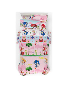 Conjunto Ropa de Cama Sonic Chica Franco 5 Piezas Individual