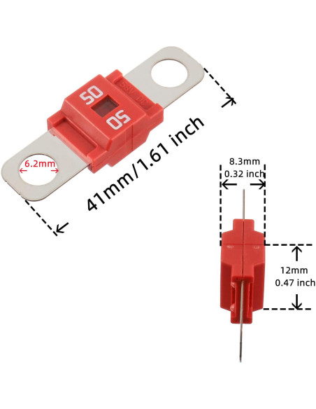 Fusible Midi BOJACK 50A - Paquete de 3 para Vehículos