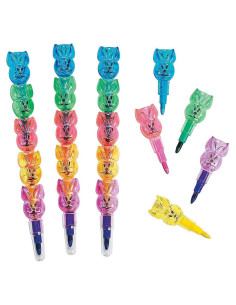 Crayones Apilables Conejo Pascua Fun Express 12 Piezas