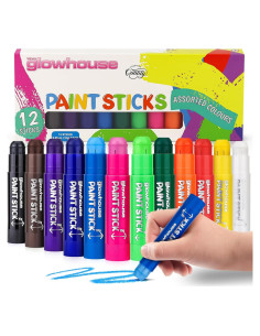Barras de Pintura Tempera The Glowhouse 12 Colores No Tóxicas