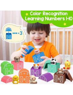 Juguetes Educativos KMUYSL Animales de Granja 12-36 Meses 2