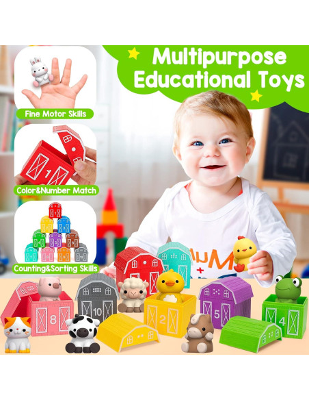 Juguetes Educativos KMUYSL Animales de Granja 12-36 Meses