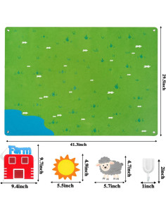 Conjunto de Tablero de Animales de Granja WATINC 106 cm 38 Piezas 2