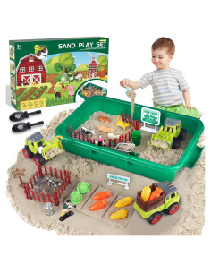 Caja Sensorial de Granja Aliex con 1 kg de Arena y Juguetes