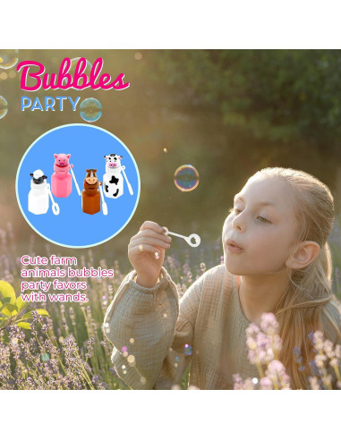 Burbujas de Animales de Granja 4E's Novelty - Paquete de 12