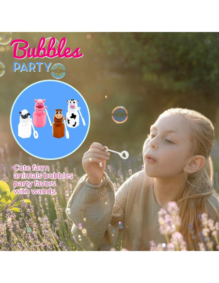 Burbujas de Animales de Granja 4E's Novelty - Paquete de 12